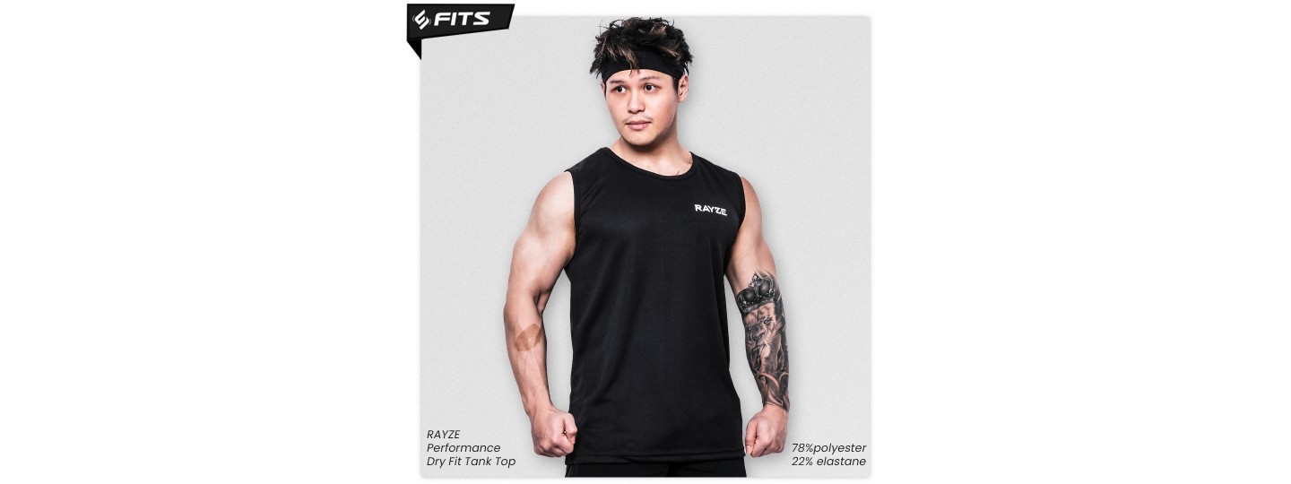 RAYZE Singlet Performance Dry Fit Tank Top 